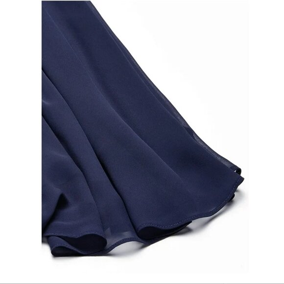Alex Evenings Floral Embroidered Maxi 2 Piece Evening Dress Gown in Navy NWT - Picture 7 of 15